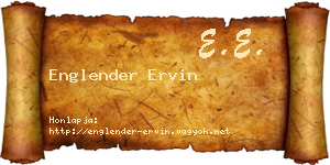 Englender Ervin névjegykártya